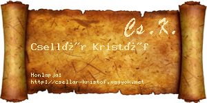 Csellár Kristóf névjegykártya