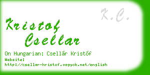 kristof csellar business card